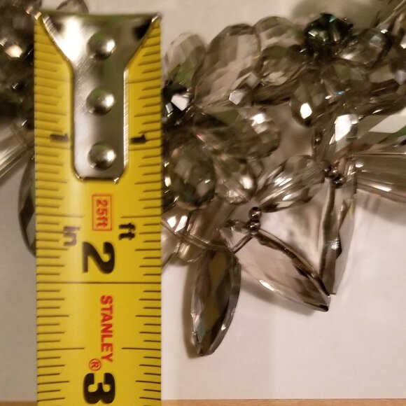 NWOT large grey crystal necklace - Picture 9 of 11